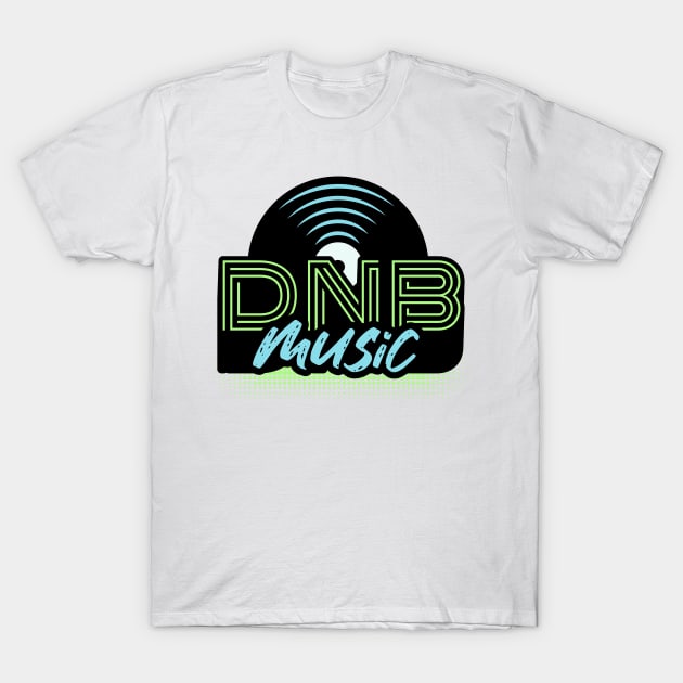 DNB - Music Vinyl (blue/green) T-Shirt by DISCOTHREADZ 